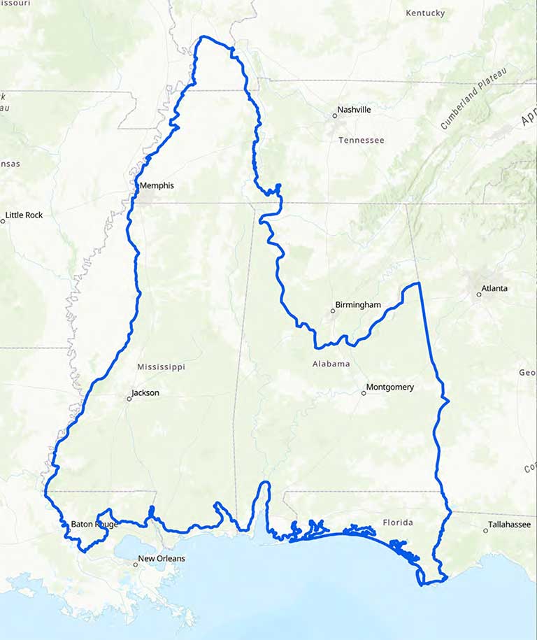 East Gulf Coastal Plain Joint Venture Boundary Map